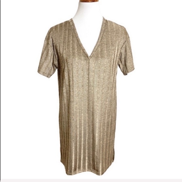2/$20🌸 Zara Metallic Ribbed Split Side Knit Tunic - Picture 5 of 8